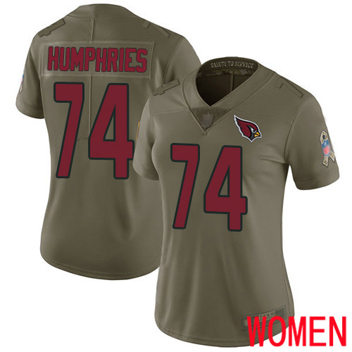 Arizona Cardinals Limited Olive Women D.J. Humphries Jersey NFL Football 74 2017 Salute to Service